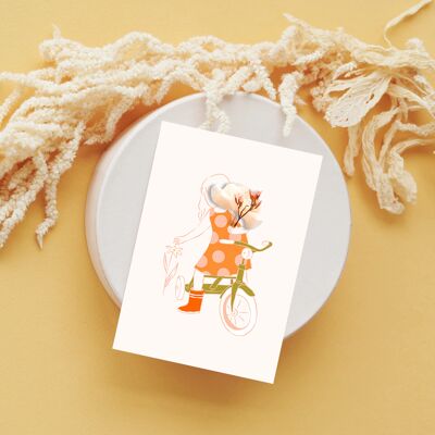Tricycle Flower Card - A6