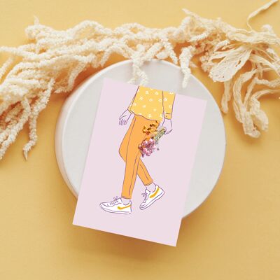 Baskets floral card - A6