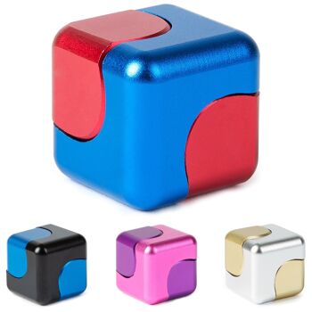 Bopster Fidget Cube Spinner dans une boîte cadeau - Rouge et bleu 6