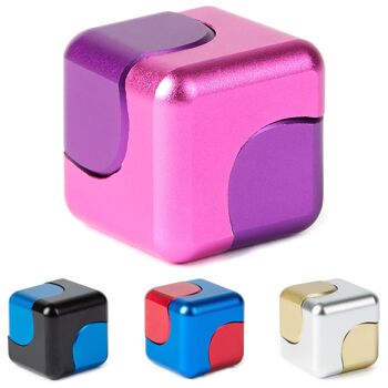 Bopster Fidget Cube Spinner dans une boîte cadeau - Rose et violet 6