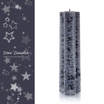 Saules Fabrica Candela a forma di stella di colore grigio onice