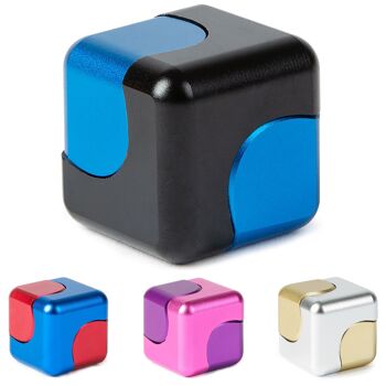 Bopster Fidget Cube Spinner dans une boîte cadeau - Noir et bleu 6