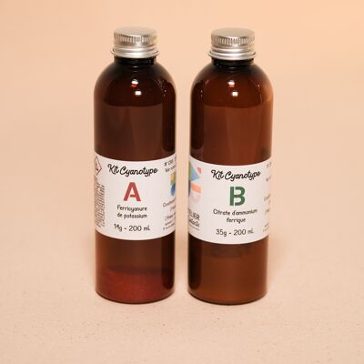 Cyanotypie-Kit mit Produkten zum Mischen - 2 x 200 ml