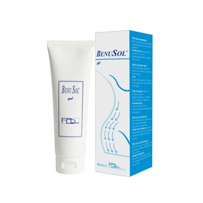 BENUSOL gel compuesto por sustancias funcionales naturales, ideal para aliviar las piernas hinchadas, cansadas y pesadas. Ideal para quienes pasan la mayor parte del día de pie y cuando hace calor, para contrarrestar el cansancio y la pesadez.