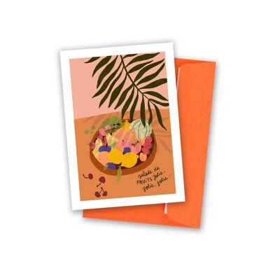 Fruit salad card. A6