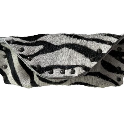 Brillenetui aus Leder mit Zebra-Print