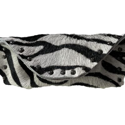 Brillenetui aus Leder mit Zebra-Print