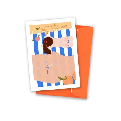 Peach skin card. A6