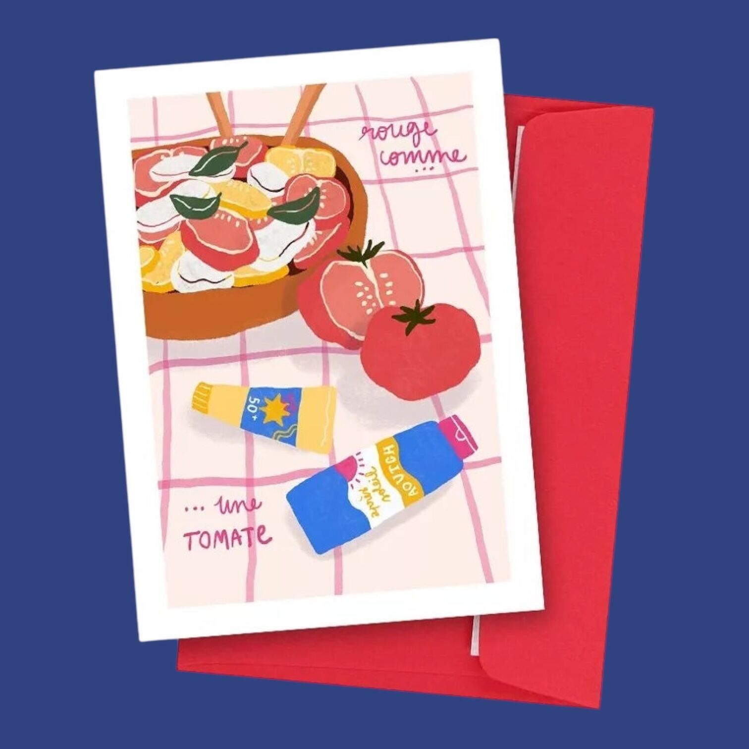 Cartolina rossa come un pomodoro