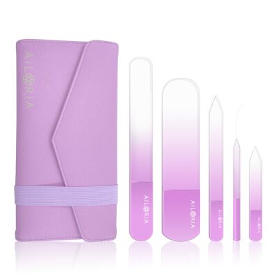 CONTOUR LUXE glass nail file set - purple gloss