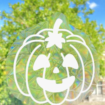 Pumpkin, Jack O Lantern Suncatcher, Halloween, Rainbow Maker Decal,