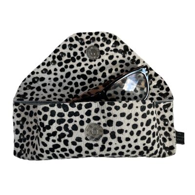 Glasses case in Cheetah print of leather