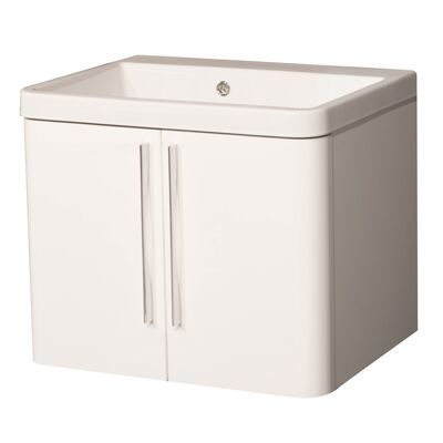 Buy wholesale Novella dipiù sink cabinet with ground sides in painted  aluminum with two drawers cm 50.5x50.5 White