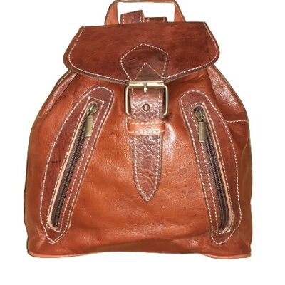 Small Fez double pocket zipper backpack