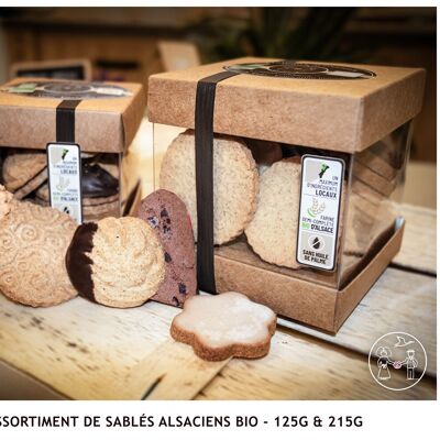 Assortment of organic "Alsatian shortbread" - 125g (Box/Kraft)