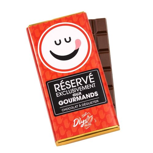 Tablette de chocolat  "Réservé aux gourmands" - Chocolat au lait 42%