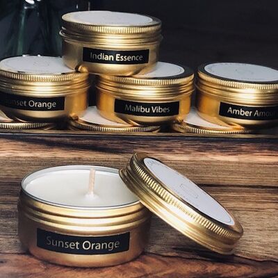 Sunset Orange Mini Candle (Gold)
