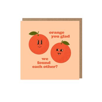 Carte d'amour rétro orange vous heureux