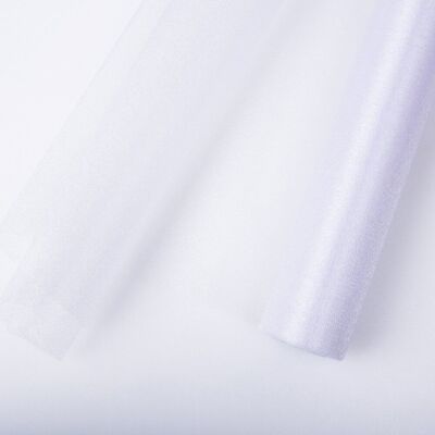 Organza neige 47cm x 10m - Blanc
