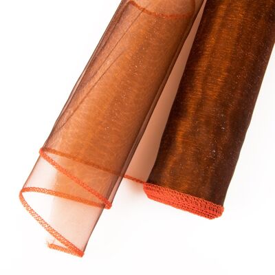 Organza 20cm x 8.2m - Dark brown