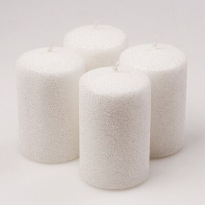 Advent candle set 10 x 6cm - Shiny white