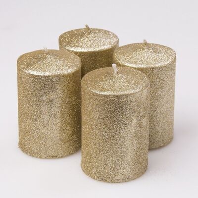 Juego de velas de adviento 10 x 6cm - Oro brillo