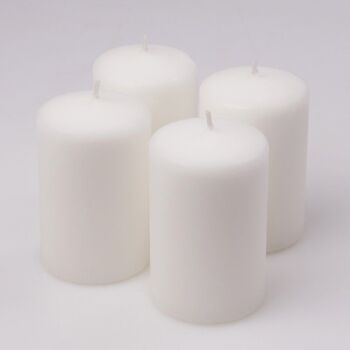 Set de bougies de l'Avent 10 x 6cm - Blanc mat