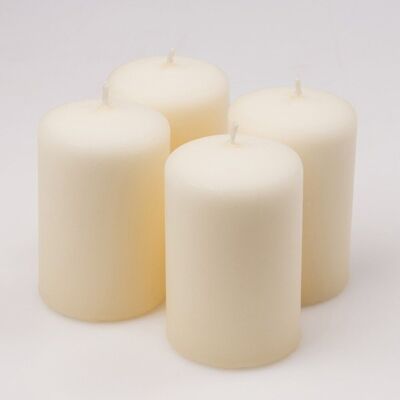 Advent candle set 10 x 6cm - Matt cream