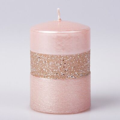 Queen Evo cylinder candle, 9 x 7cm - Pink