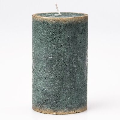 Bougie cylindrique rustique, 11 x 7 cm - Vert