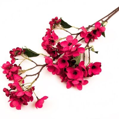 Branche fleurie - Rouge/Cyclamen