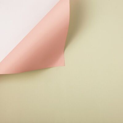 Rollo de lámina Duo color 58cm x 10m - Verde claro / Rosa empolvado