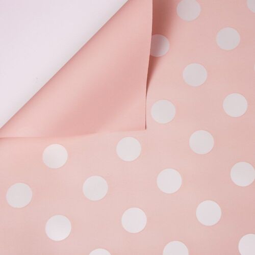 Dotted foil roll 58cm x 10m - Powder Pink / White