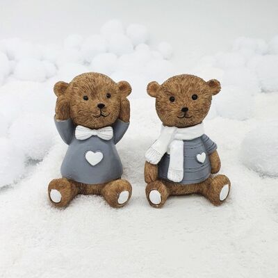 2pcs. Bear decoration 6.5cm x 8.9cm