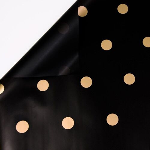 Dotted foil roll 58cm x 10m - Black / Gold