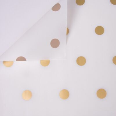 Dotted foil roll 58cm x 10m - White / Gold