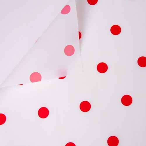 Dotted foil roll 58cm x 10m - White / Red