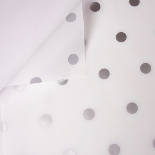 Dotted foil roll 58cm x 10m - White / Silver