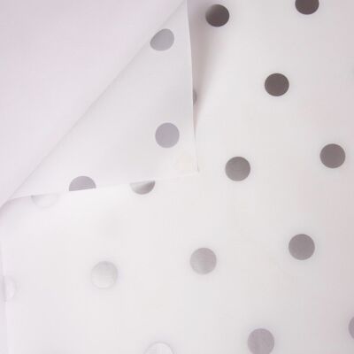 Dotted foil roll 58cm x 10m - White / Silver