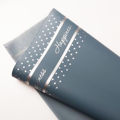 Rouleau papier aluminium motif bonheur 58cm x 10m - Bleu