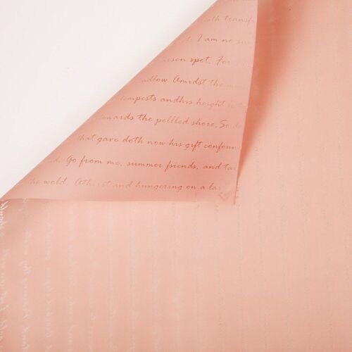 Writing patterned foil roll 58cm x 10m - Peach