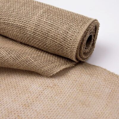Nature jute roll with sewn edge 25cm x 5m