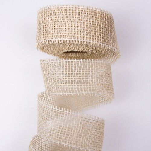 Jute ribbon 5cm x 9m - White