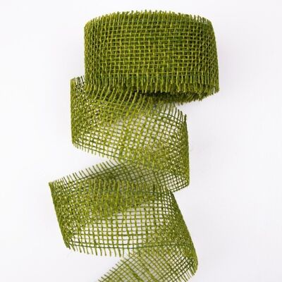 Ruban de jute 5cm x 9m - Vert Thé