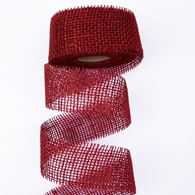 Jute ribbon 5cm x 9m - Burgundy