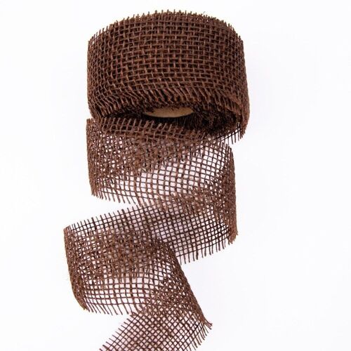 Jute ribbon 5cm x 9m - Dark brown