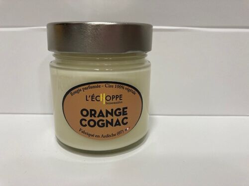 BOUGIE PARFUMEE CIRE 100 % VAGETALE SOJA - 180 G ORANGE COGNAC