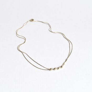 Collection CIRCUS - Collier - Double chaine et quatre perles de métal