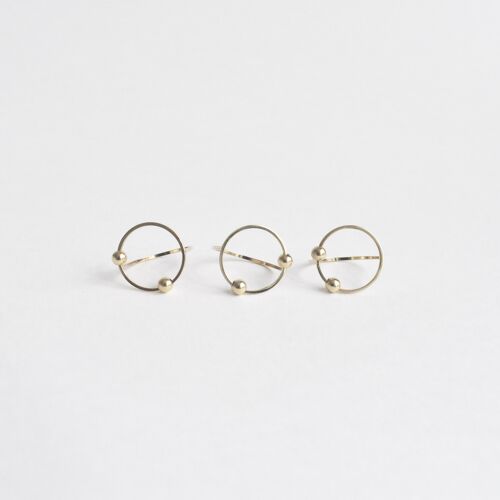 Collection CIRCUS - Bague - Un cercle S et deux perles de métal