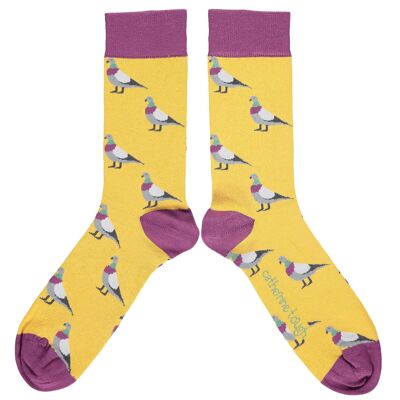 Men's Organic Cotton Crew Socks - pigeons peach